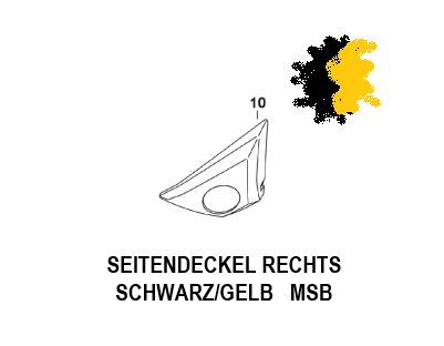 SEITENDECKEL RECHTS SCHWARZ/GELB MASH